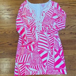 Lilly Pulitzer Pink And White Sailboat Dress